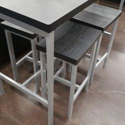 Black Dinette With 4 Stools 