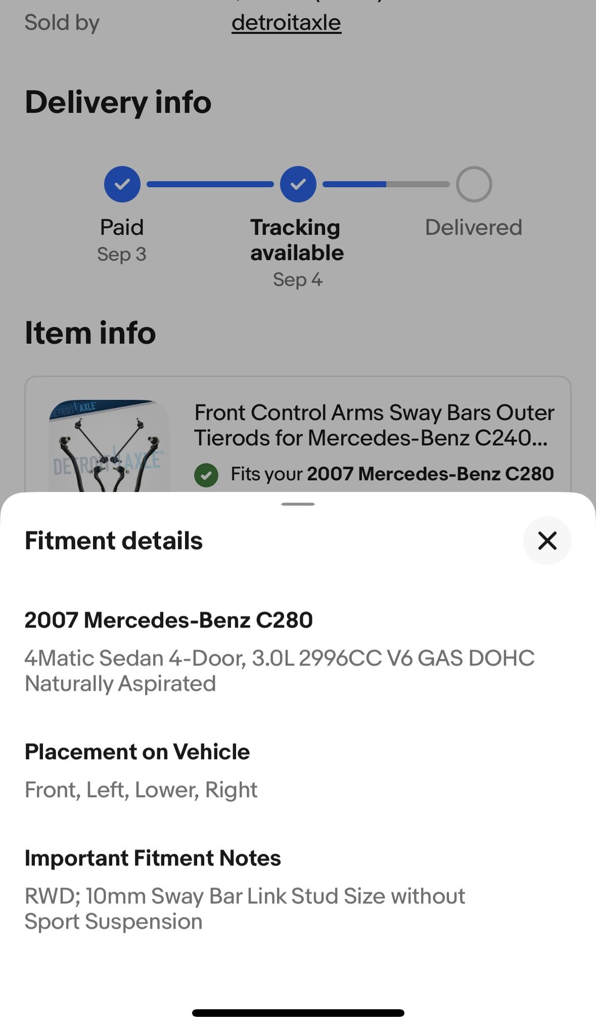 Car Parts 2007 C280