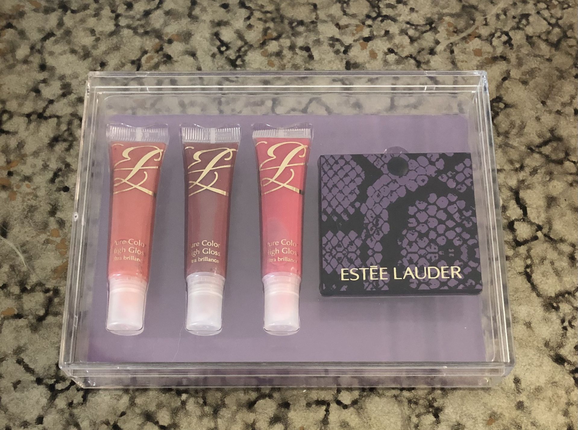 Estee Lauder Pure Color High Gloss Ultra Brilliance Lip Gloss and Mirror Compact Gift Set -New