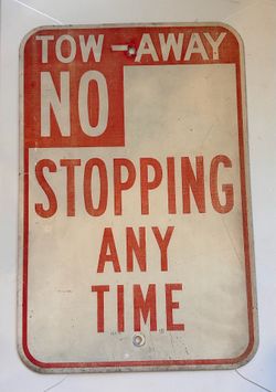 Vintage retired California no parking sign