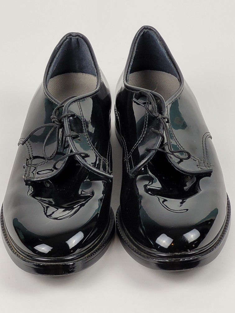 US Military Capps Air-lite Dress Shoes Men's 7 Black Patent Leather High Gloss