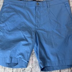NEW CHAPS Men's Flat Front Shorts Stretch Blue Pocket Size 40 Bermuda Golf NWT