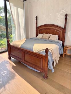 King Canopy Bed, Dresser, Mirror, Tall chest and Nightstand