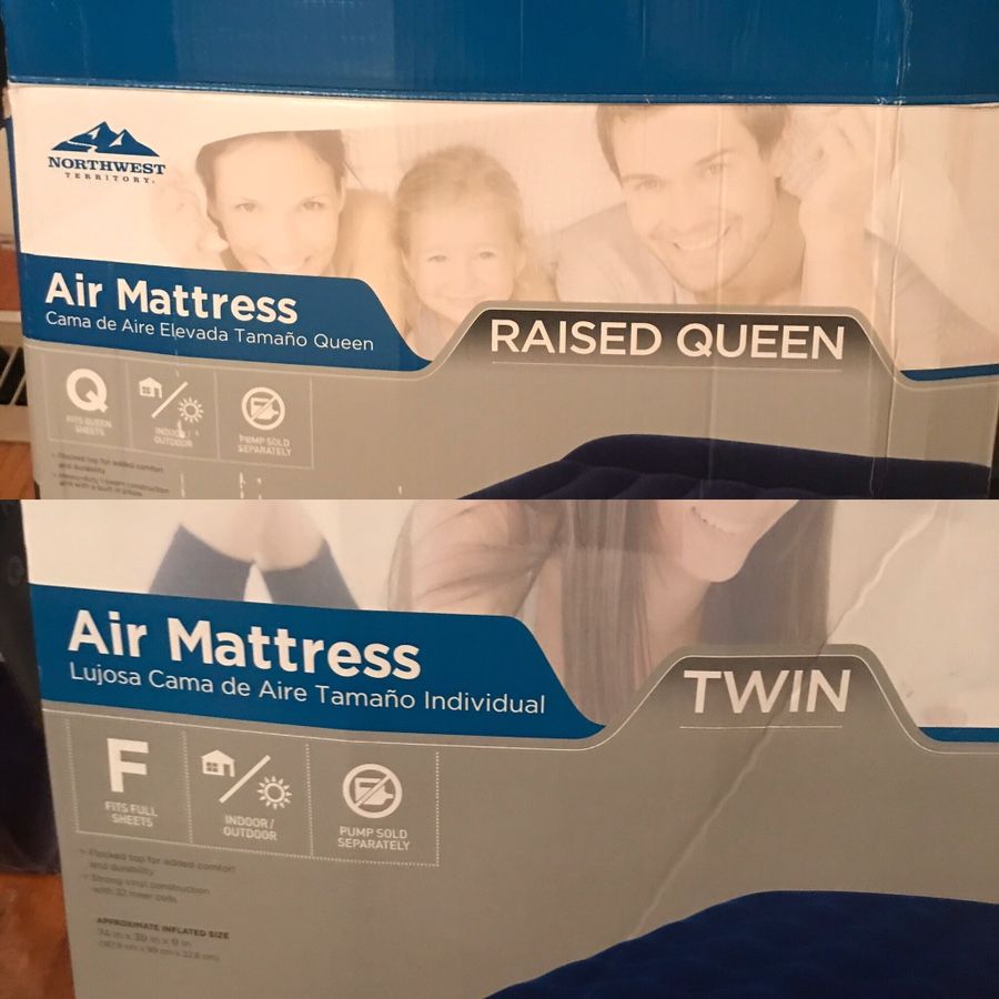 Twin and queen sized air mattresses