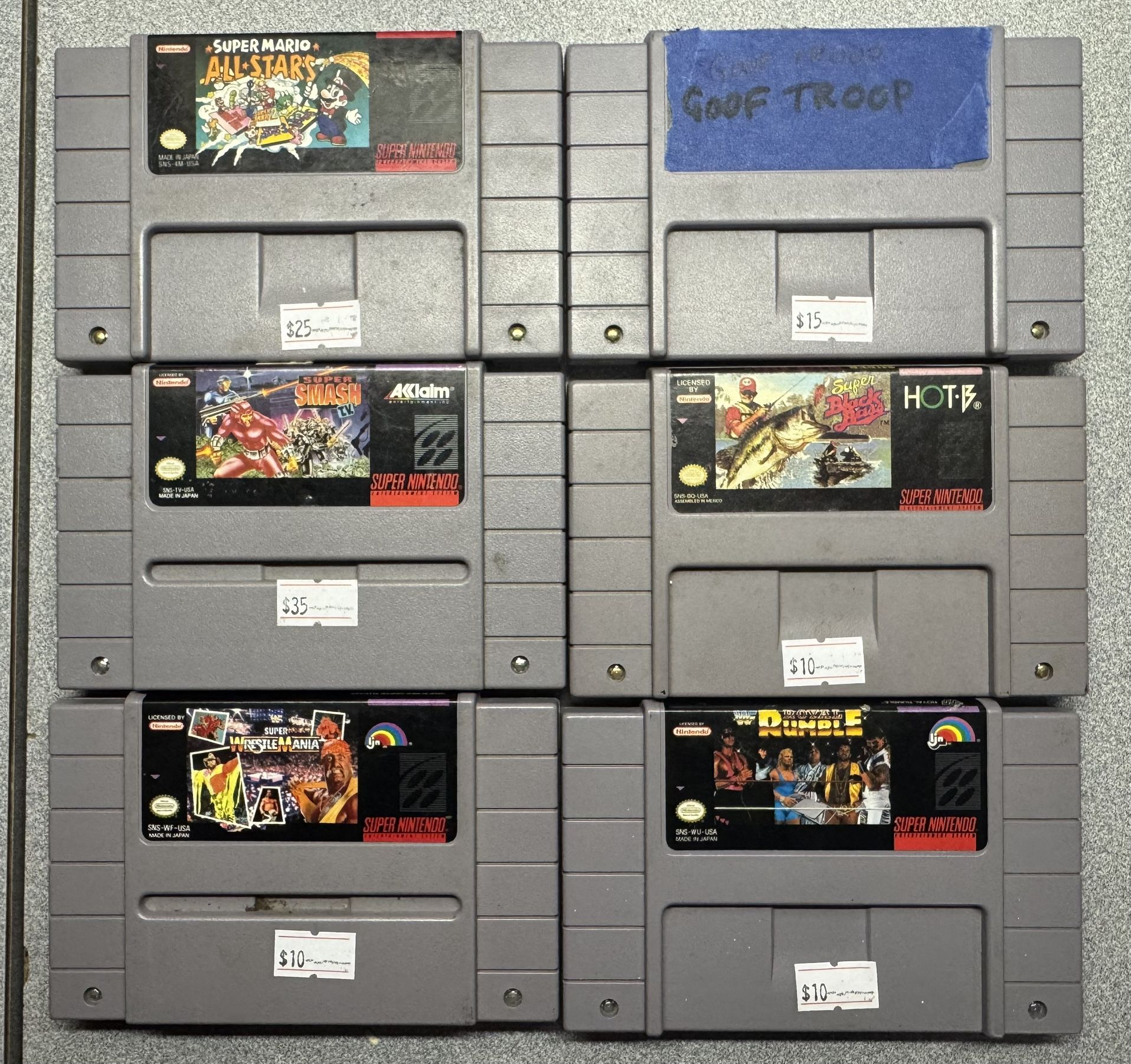 Super Nintendo Lot Of Games