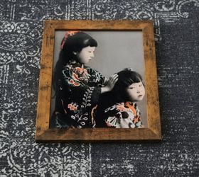 Framed Vintage Photo Print - Japanese Girls in Kimonos / Hand-Colored Portrait (8x10)