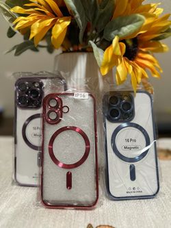 New 📱Iphone 16, 16 Plus, 16 Pro, 16 Pro Max Clear Electroplated Cases