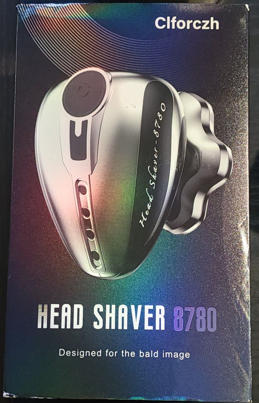 Electric Head Shaver - Gray - Clforczh. LED Display, Battery Indicator, Magnetic Detachable, Portable, and Waterproof