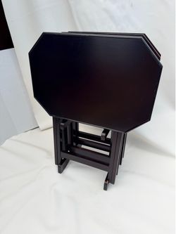 Vi rage Bombay Wood Octagon TV Tray set