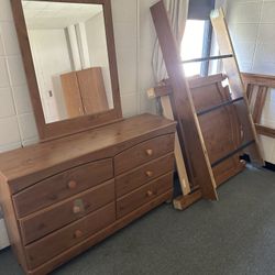 Bedroom Dresser with Mirror Shelf