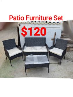 4pc Patio Furniture Set In New And Assembled Ready To Use! For Garden, Party, Events, Gatherings