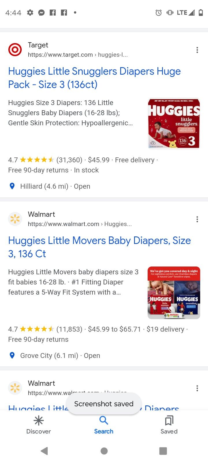 Huggies Lil Movers Size 3 136ct