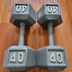 Cast Iron 40lb Dumbbell Set