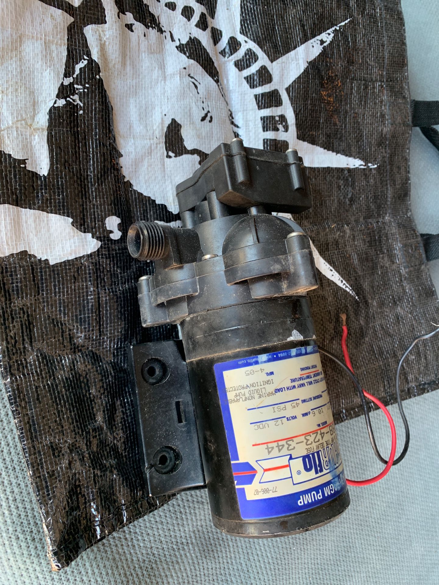 Sureflow diaphragm pump works good inlet connection is broken (can be tapped). Good for parts or repair