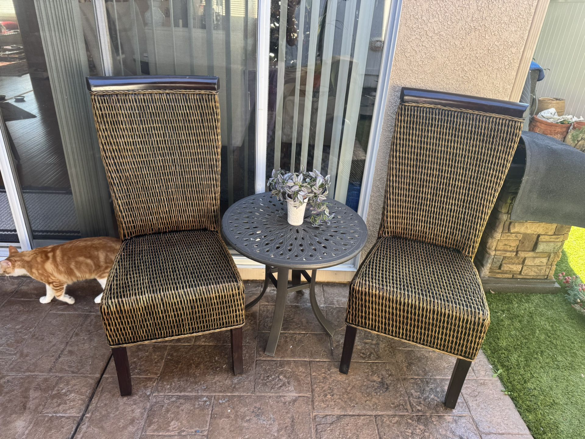 Set Of Two Twig Chairs and Table