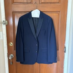 Ryan Seacrest Distinction Blazer Men 42R Blue Modern Slim Fit Sport Coat Jacket