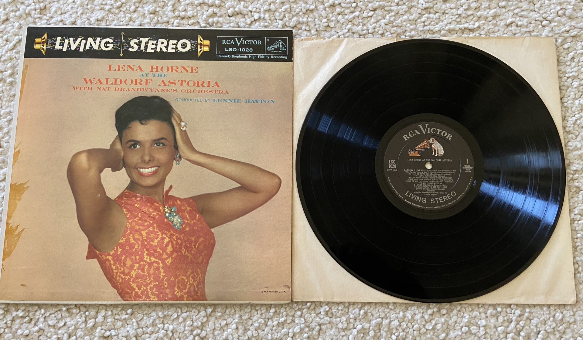 Lena Horne At The Waldorf Astoria Vinyl Lp 1958 RCA Victor Stereo Indianapolis Press Beautiful Glossy Vinyl Pop