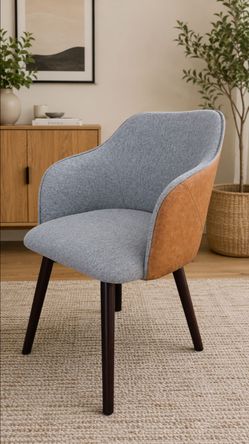 New Dining, Vanity, Desk  Accent Chair  - Faux Leather/Fabric combination