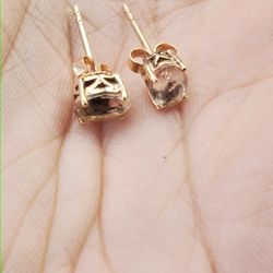 14K Rose Gold Morganite Earrings