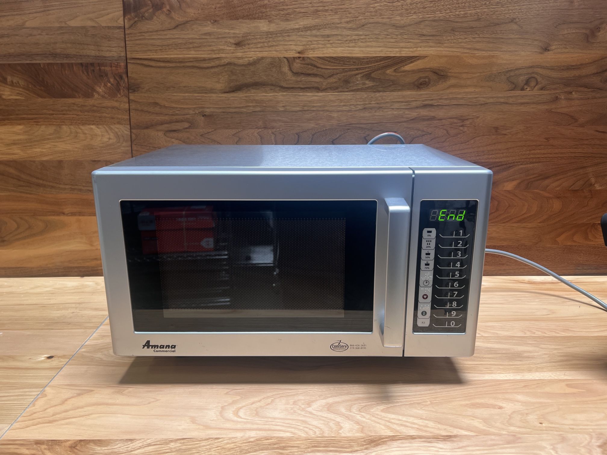 Amana RMS10TS Stainless Steel Commercial Microwave with Push Button Controls - 120V, 1000W