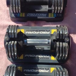 2 - 25 Lb and 2 - 12.5 Lb Pro - Form Chrome Adjustable Dumbbells and 10 Lb Weighted Belt 