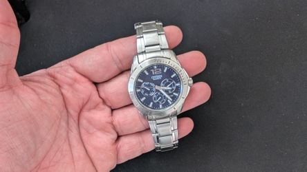Men's Citizen Quartz Blue Dial Stainless Steel Watch