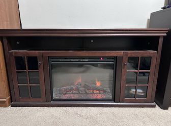 🔥 MOVING SALE – Dark Espresso Bedroom Set + Fireplace TV Stand | Must Go by Sunday 6PM!