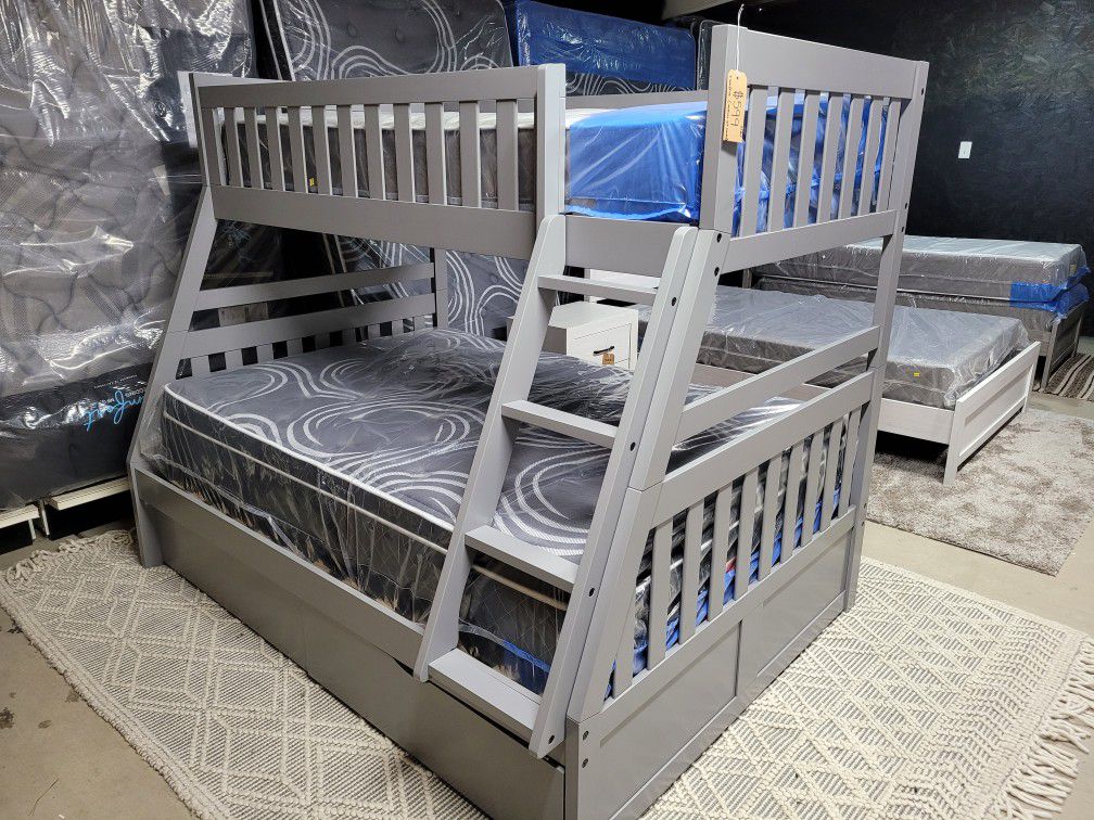 Twin Over Full Bunk Bed With Storage 