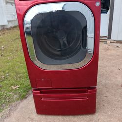 Vendo Lavadora LG Con Pedestal Roja