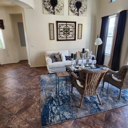 Living Room Set With Art And Lamp