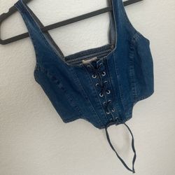 Denim Corset Top S