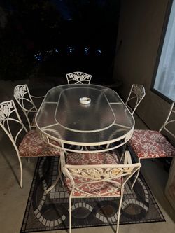 Wrought Iron Patio Table and Chair Set