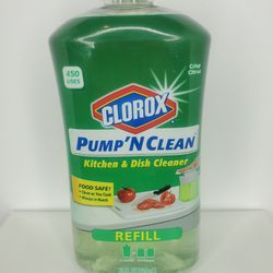 Clorox Pump 'N Clean Refill Kitchen Dish Cleaner Crisp Citrus 24 oz