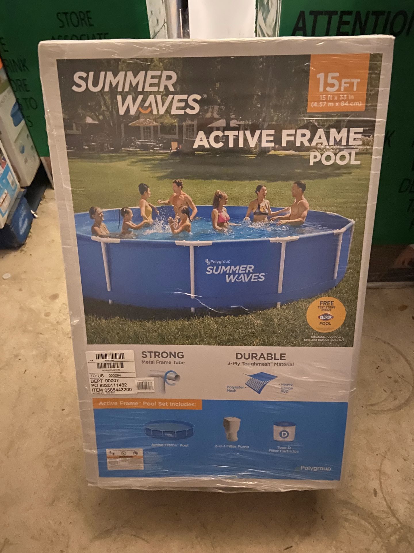 Buy Today Pool Summer Waves 15x33 Metal Frame With Pump Deluxe