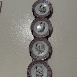 Porcelain Red Rooster Hen/ HOMEGOODS