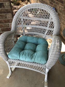 White Wicker Rocker