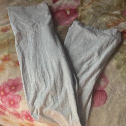 Pink Grey Fold Flared  Leggings 