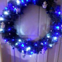 30" HANDMADE WREATH  NON LIVING/ AKA FAKE  ENJOY IT FOR MANY SEASONS & HOLIDAYS TO COME $105 OBO HAPPY HOLIDAYS 