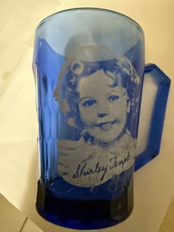 Blue Glass Shirley Temple Glass Like New