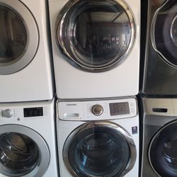 Samsung Front Load Washer And Stackable Gas Dryer Set 