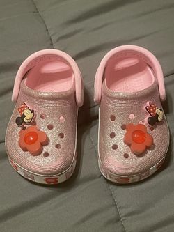 CROCS - Toddler Pink Glitter Disney Minnie Mouse Light Up - Size 6