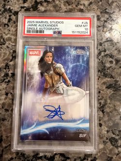 2025 Topps Chrome Marvel Jaimie Alexander Auto PSA 10