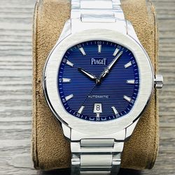 Piaget White/Blue Watch With Box 