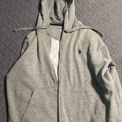 grey polo hoodie