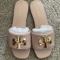 Tory Burch Eleanor Slides Rose Pink/Gold 