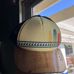 Tribal Surf Trucker Hat Hawaiian Koa Wood