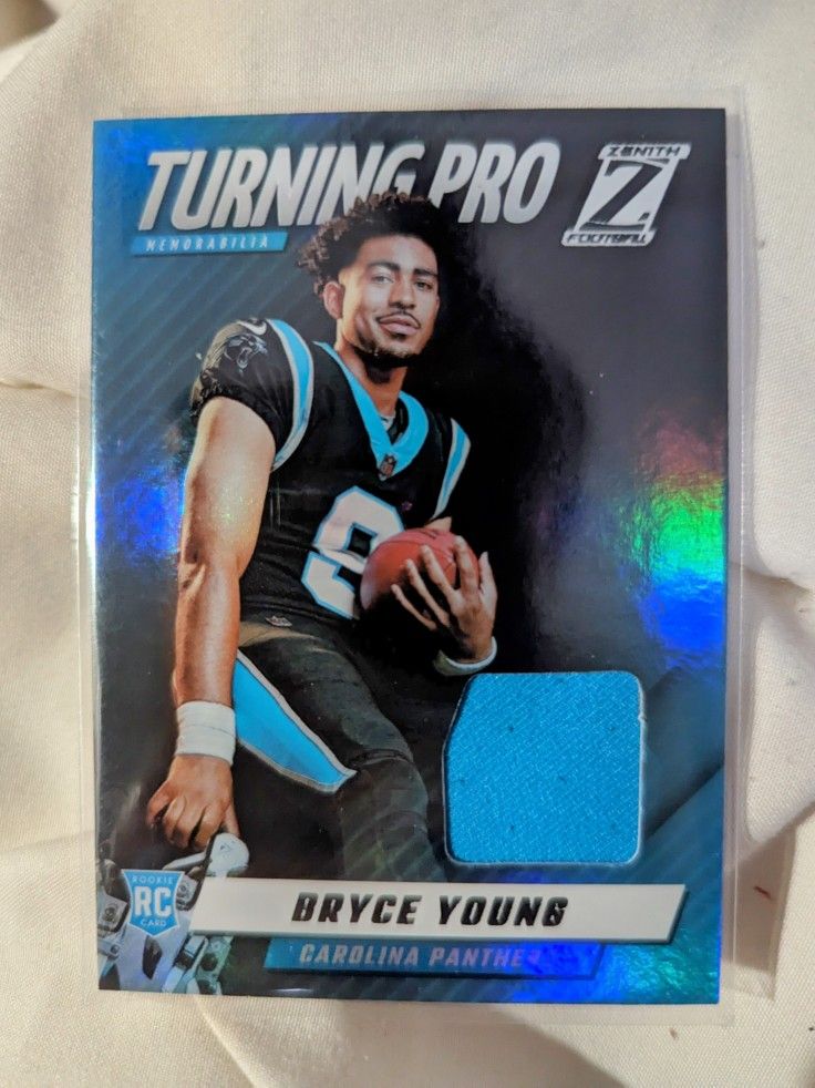 2023 Panini Zenith Bryce Young "Turning Pro" NFL Jersey Patch Rookie Card Panthers