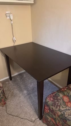 Dark Brown Wood Desk / Computer Table – Excellent Condition