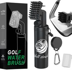 Pro Golf Club Cleaner - 4oz Water Bottle with Groove Cleaner and Retainer Clip, Durable Nylon Bristles for Easy Cleaning, Ergonomic Button Design, Gol