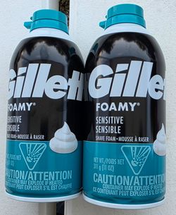 (2) Gillette Foamy Sensitive Shave Foam